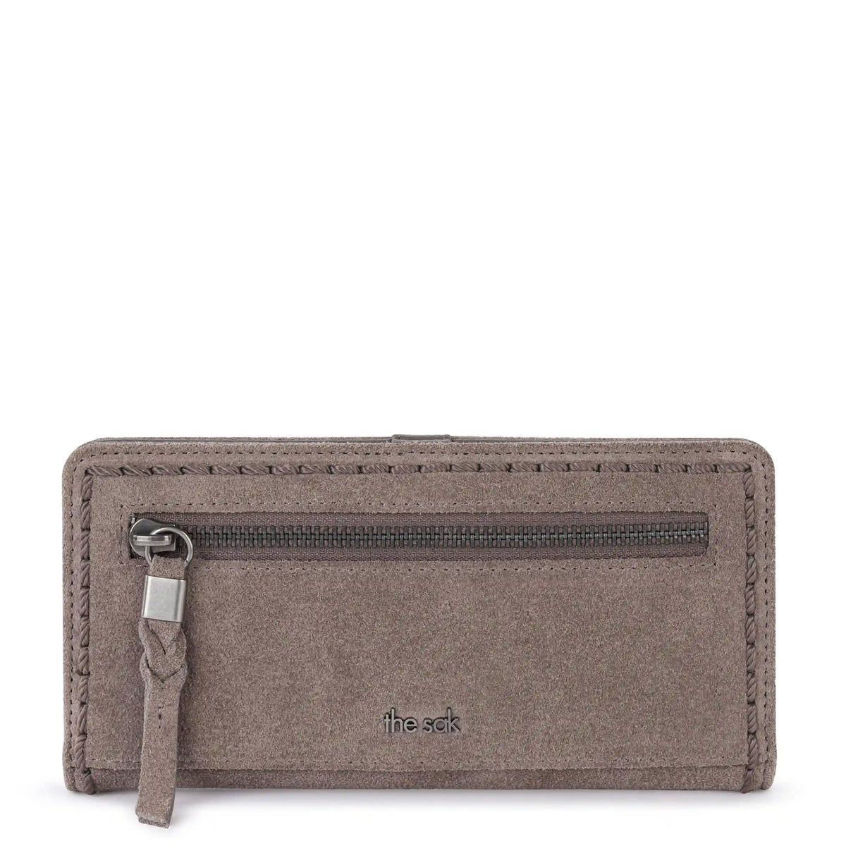 Mira Large Wallet - Leather - Mushroom Suede