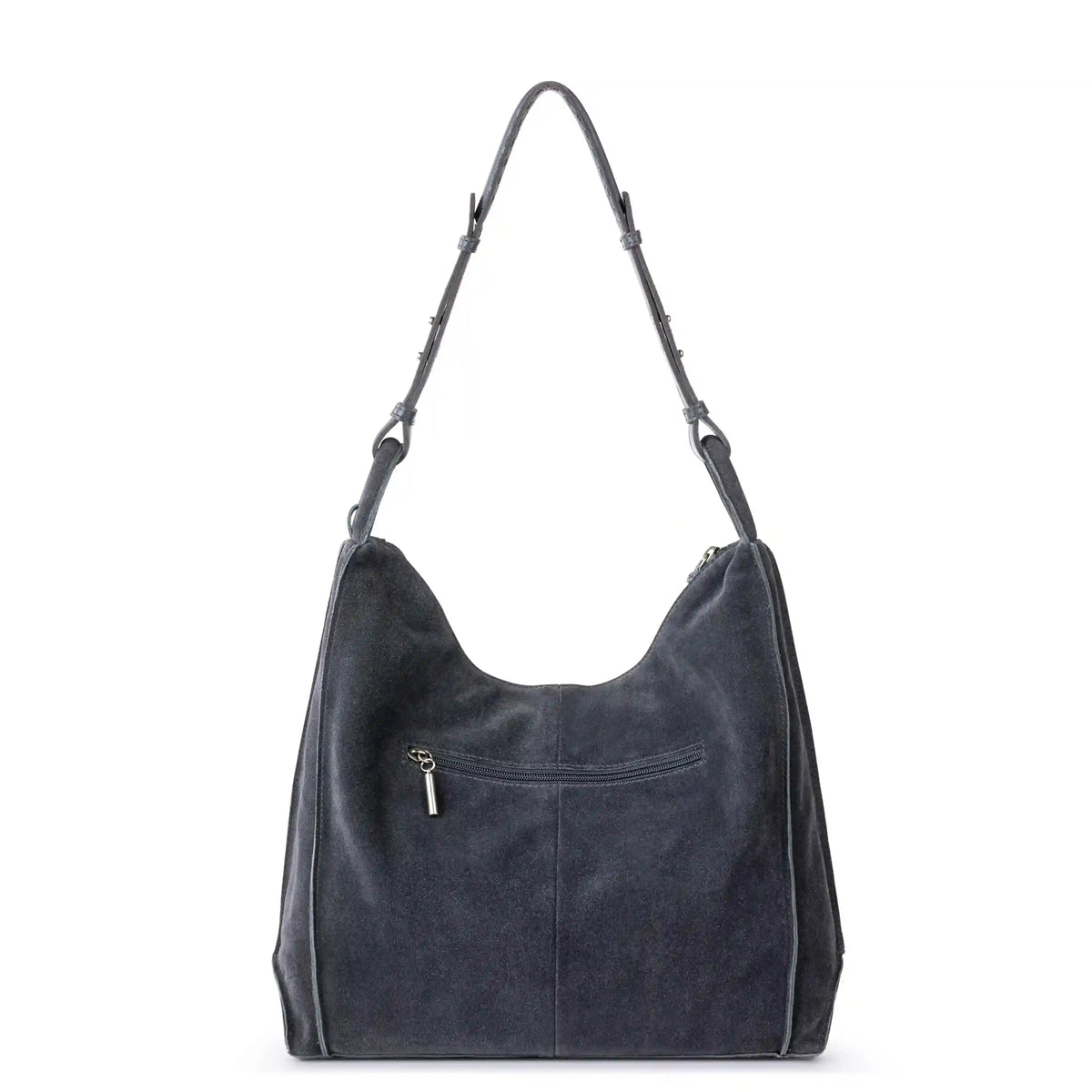 Los Feliz Bucket Hobo - Leather - Storm Grey Suede