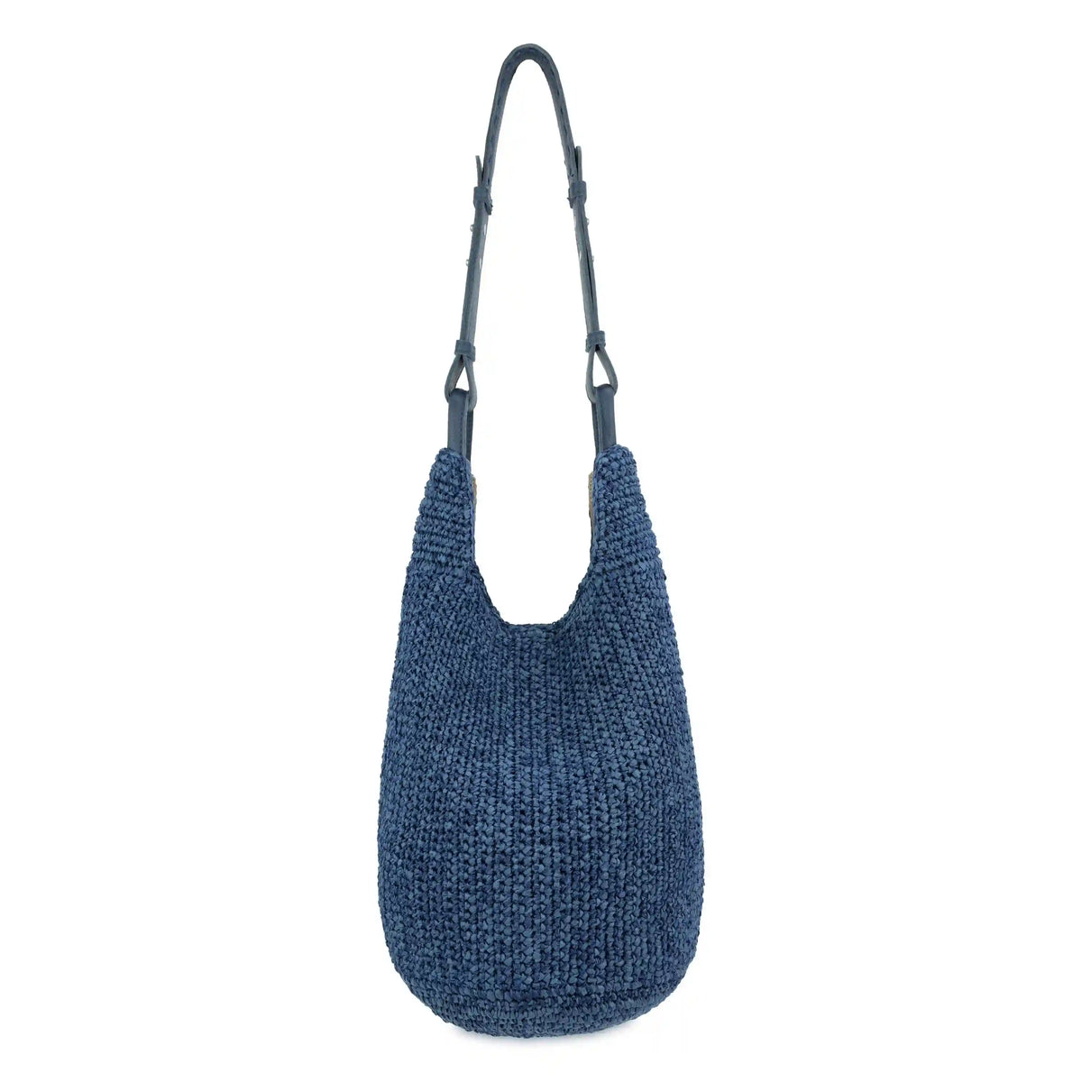 Los Feliz 120 Hobo - Hand Crochet - Denim Tonal Straw