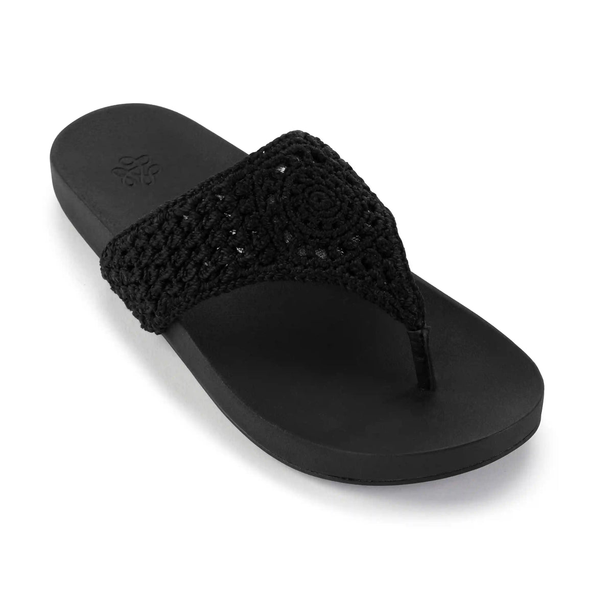 Everly Sandal - Hand Crochet - Black Medallion