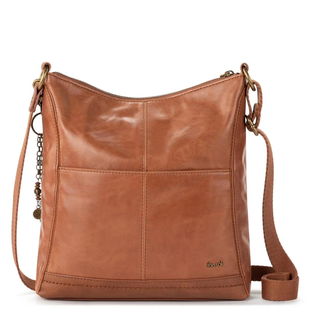 Lucia Crossbody - Leather - Tobacco Floral Embossed