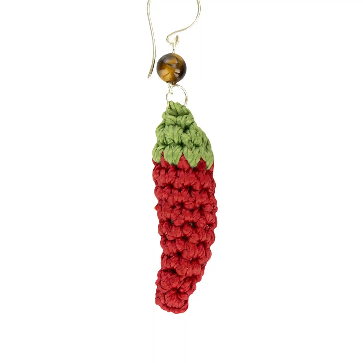 Cyrus Charm Earrings - Hand Crochet - Chili Peppers