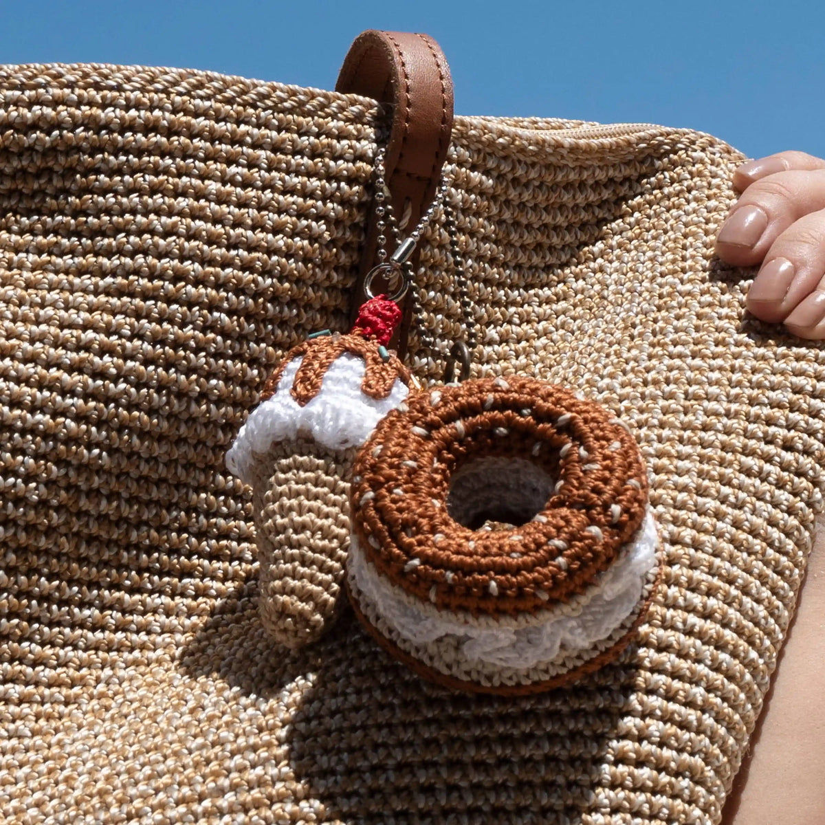 Yarnicharmz Dangle - Hand Crochet - Vanilla Ice Cream