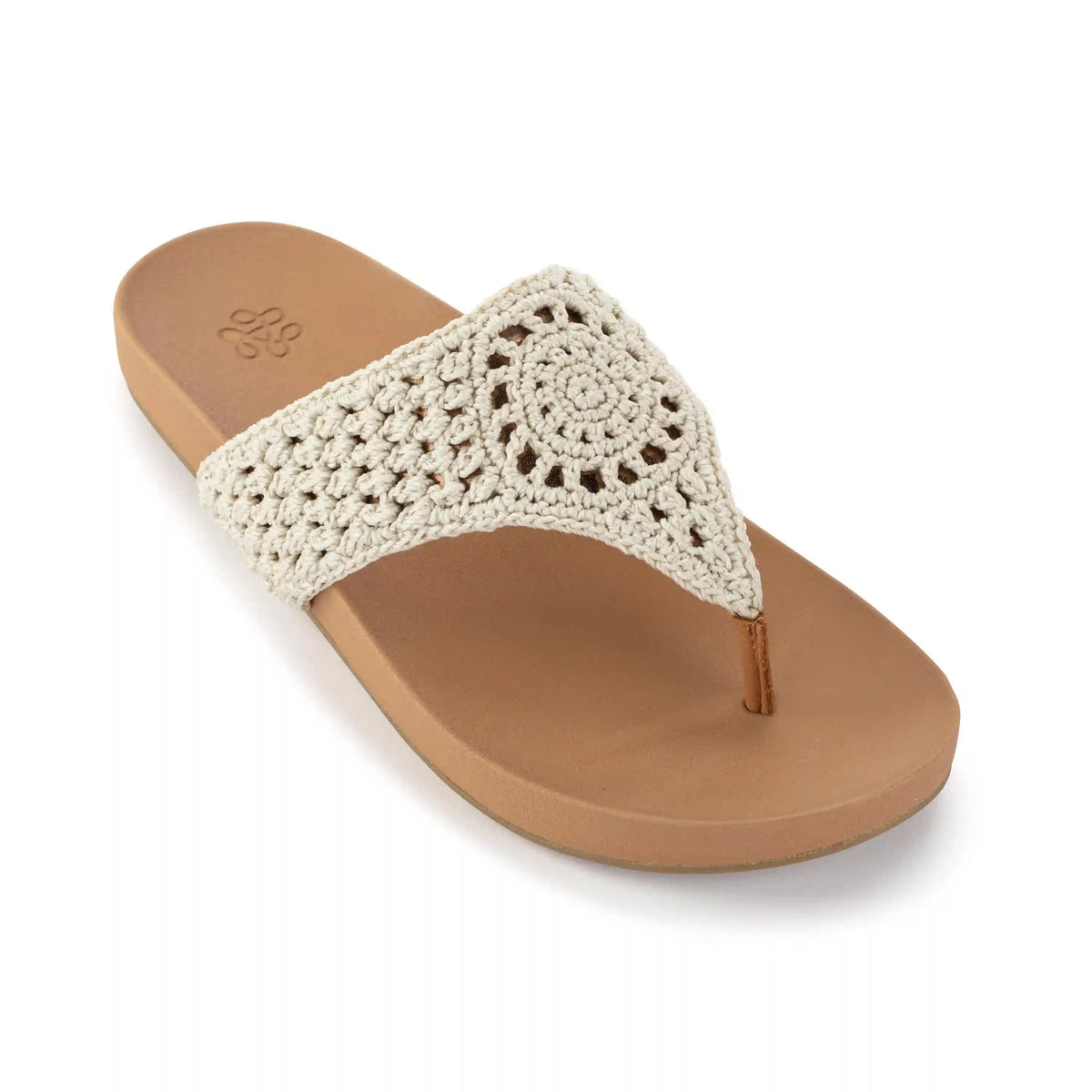 Everly Sandal - Hand Crochet - Natural Medallion