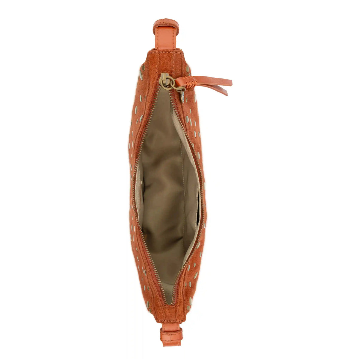 Tess Shoulder Bag - Leather - Persimmon Suede Gold Stud