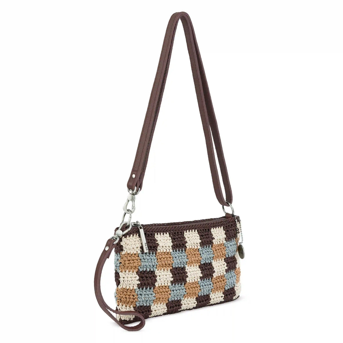Vita Convertible Wristlet - Hand Crochet - Acorn Check