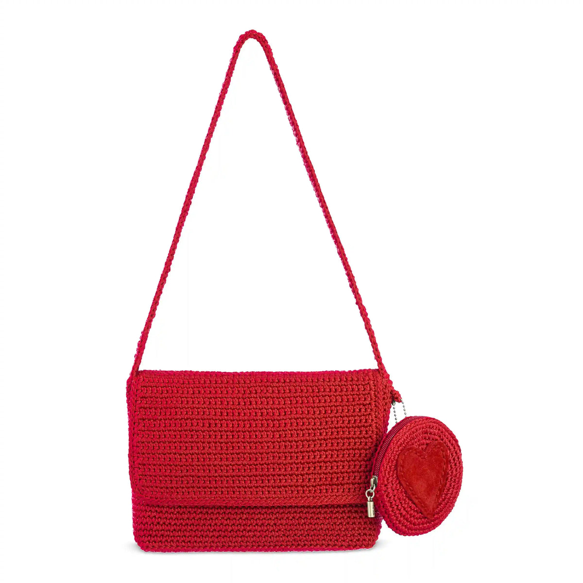 Circle Coin Pouch - Hand Crochet - Scarlet Heart