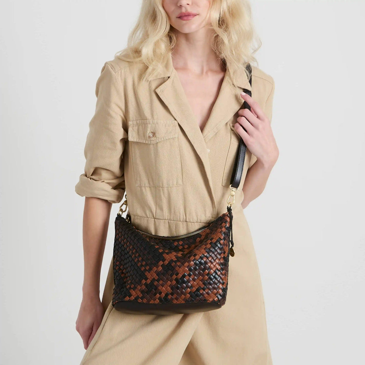 Juniper Small Hobo - Leather - Espresso Woven