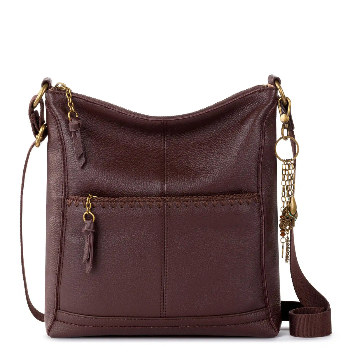Lucia Crossbody - Leather - Mahogany Stitch