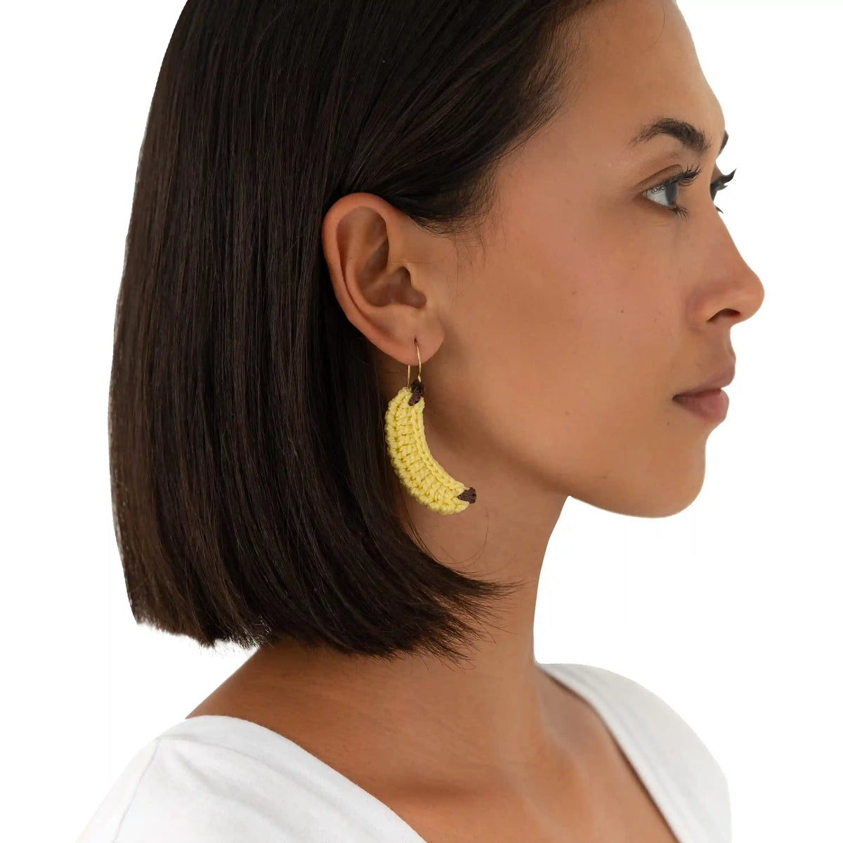 Cyrus Charm Earrings - Hand Crochet - Banana