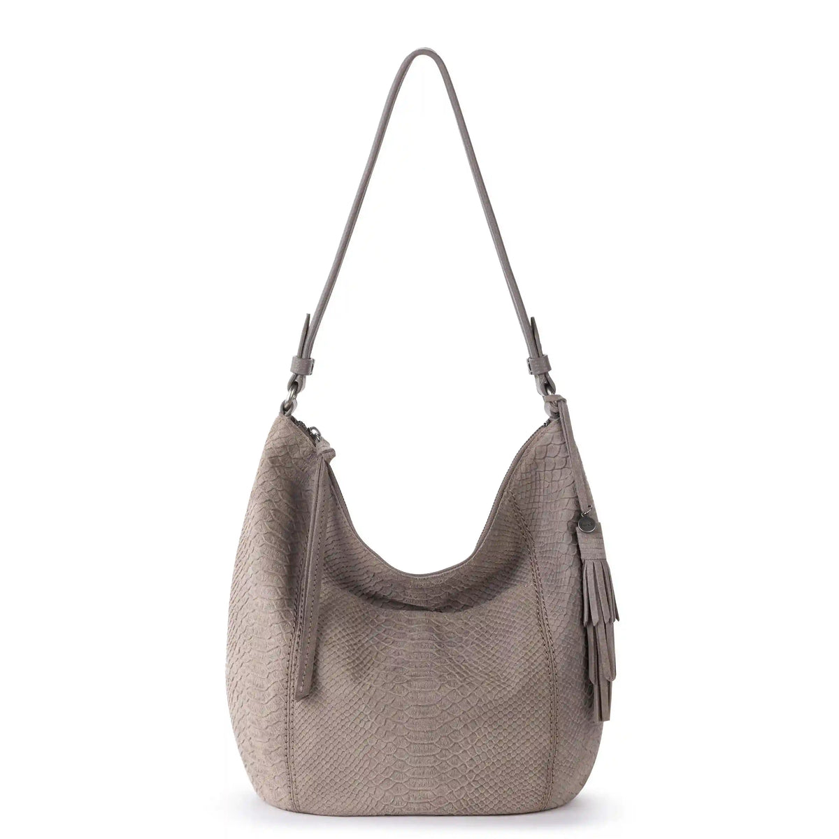 Sequoia Hobo - Leather - Mushroom Croco Suede