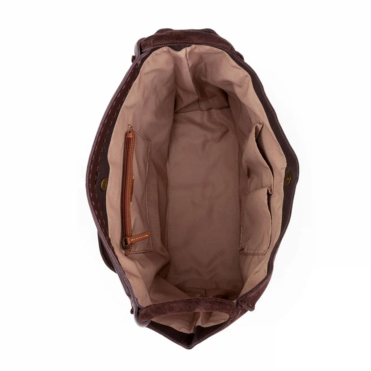 Los Feliz Large Tote - Leather - Mahogany Suede