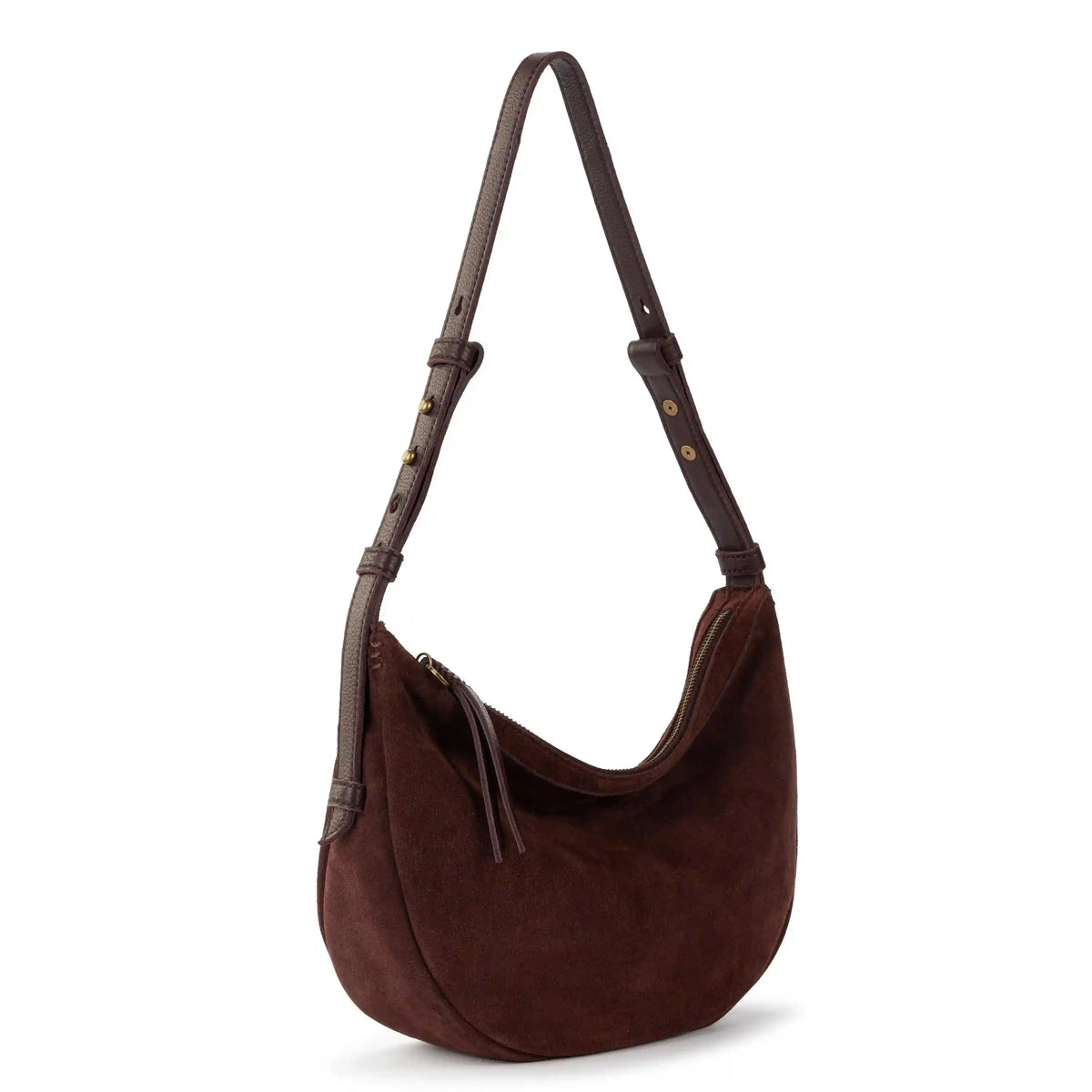 Tess Shoulder Bag - Leather - Mahogany Suede