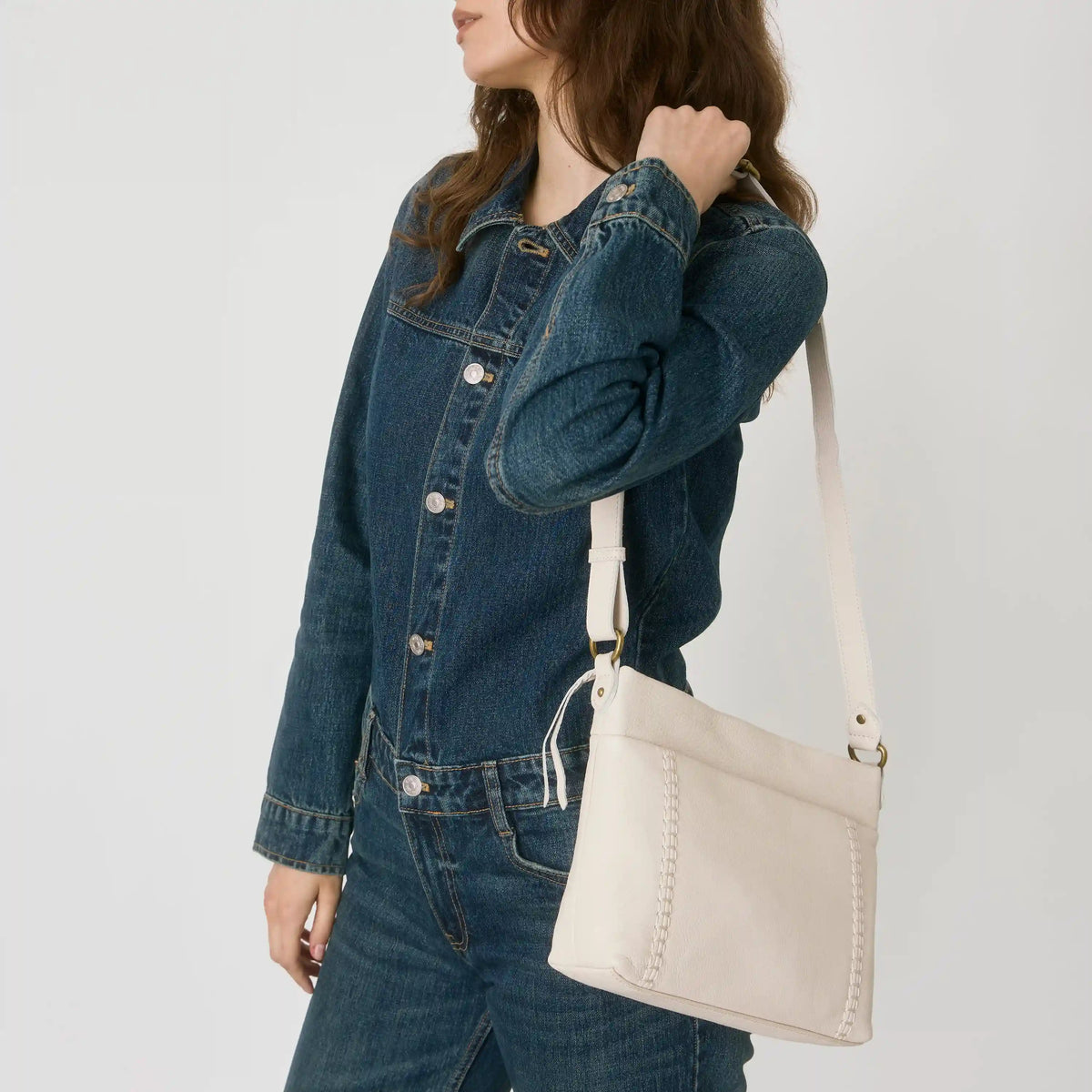Melrose Crossbody - Leather - Stone