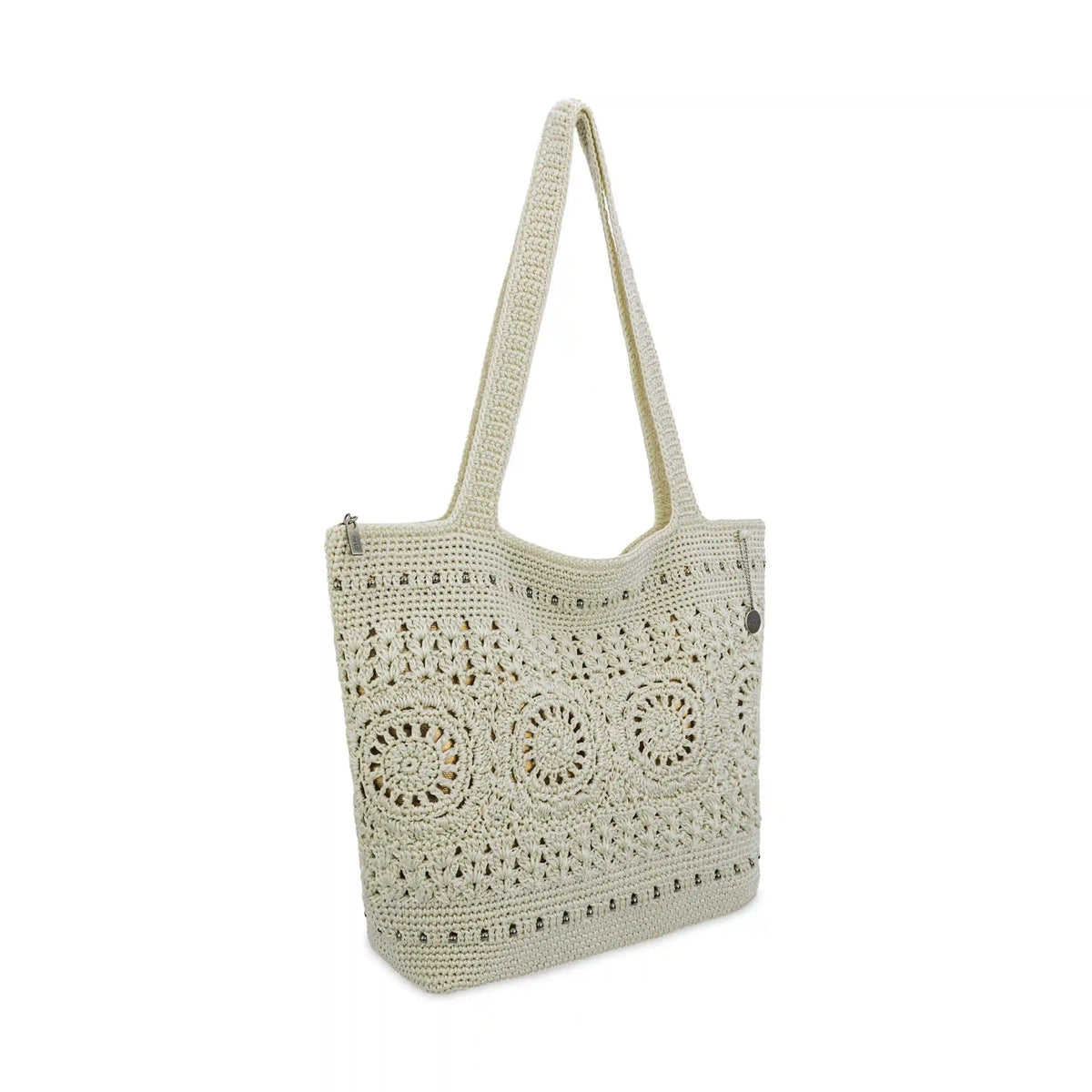 Sola Carryall Tote - Hand Crochet - Natural Medallion