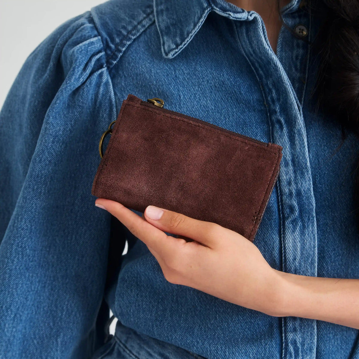 Encino Essential Wallet - Leather - Mahogany Suede