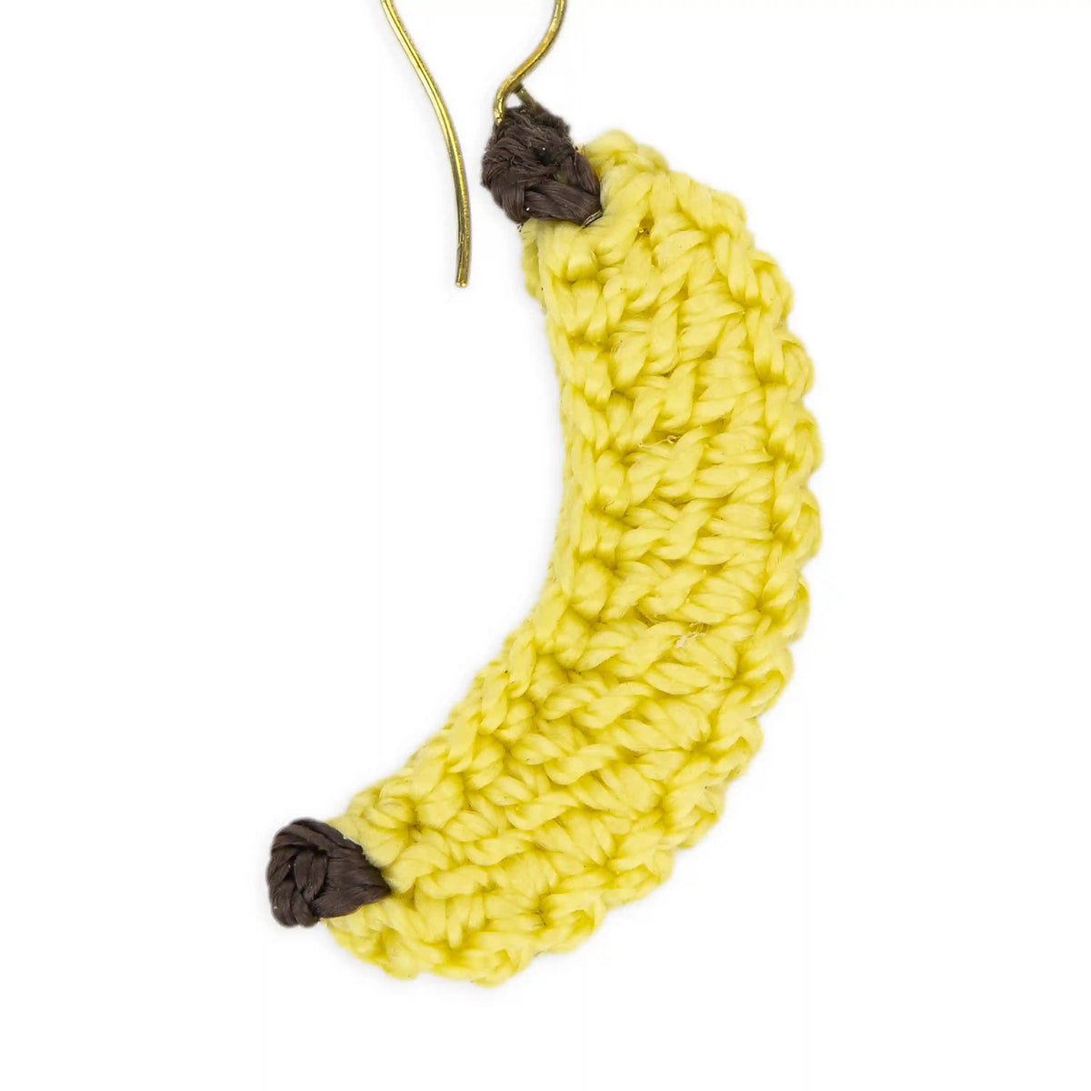 Cyrus Charm Earrings - Hand Crochet - Banana