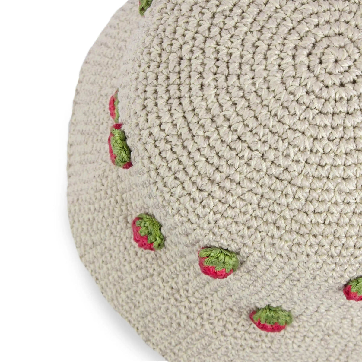 Lanie Bucket Hat - Hand Crochet - Natural Strawberries