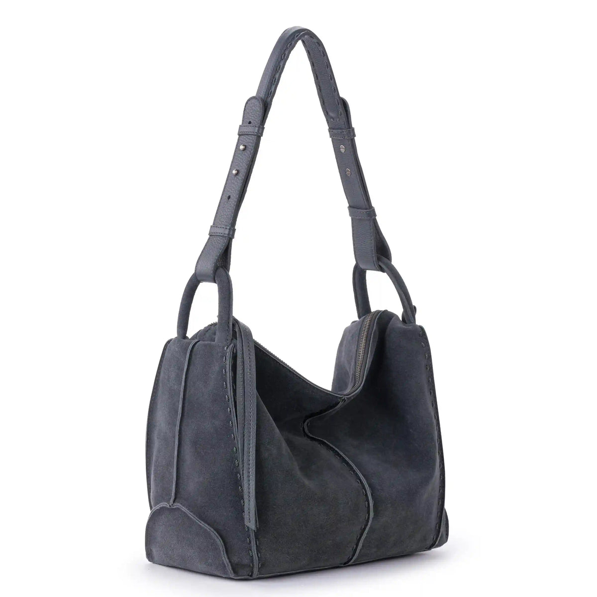 Los Feliz Hobo - Leather - Storm Grey Suede