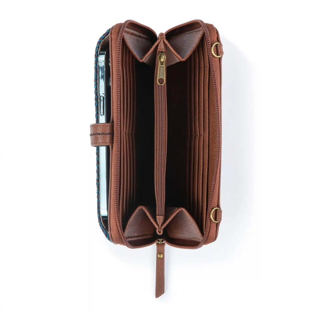 Iris Smartphone Wallet - Hand Crochet - Woodland Stripe