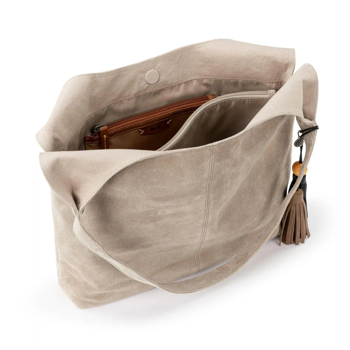 Huntley Hobo - Leather - Sand Suede