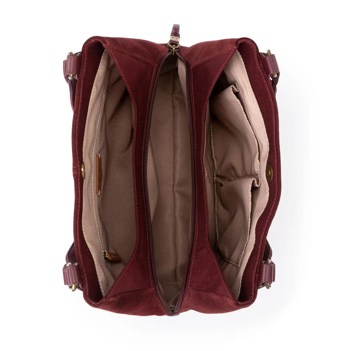 Melrose Satchel - Leather - Black Cherry Suede Heart