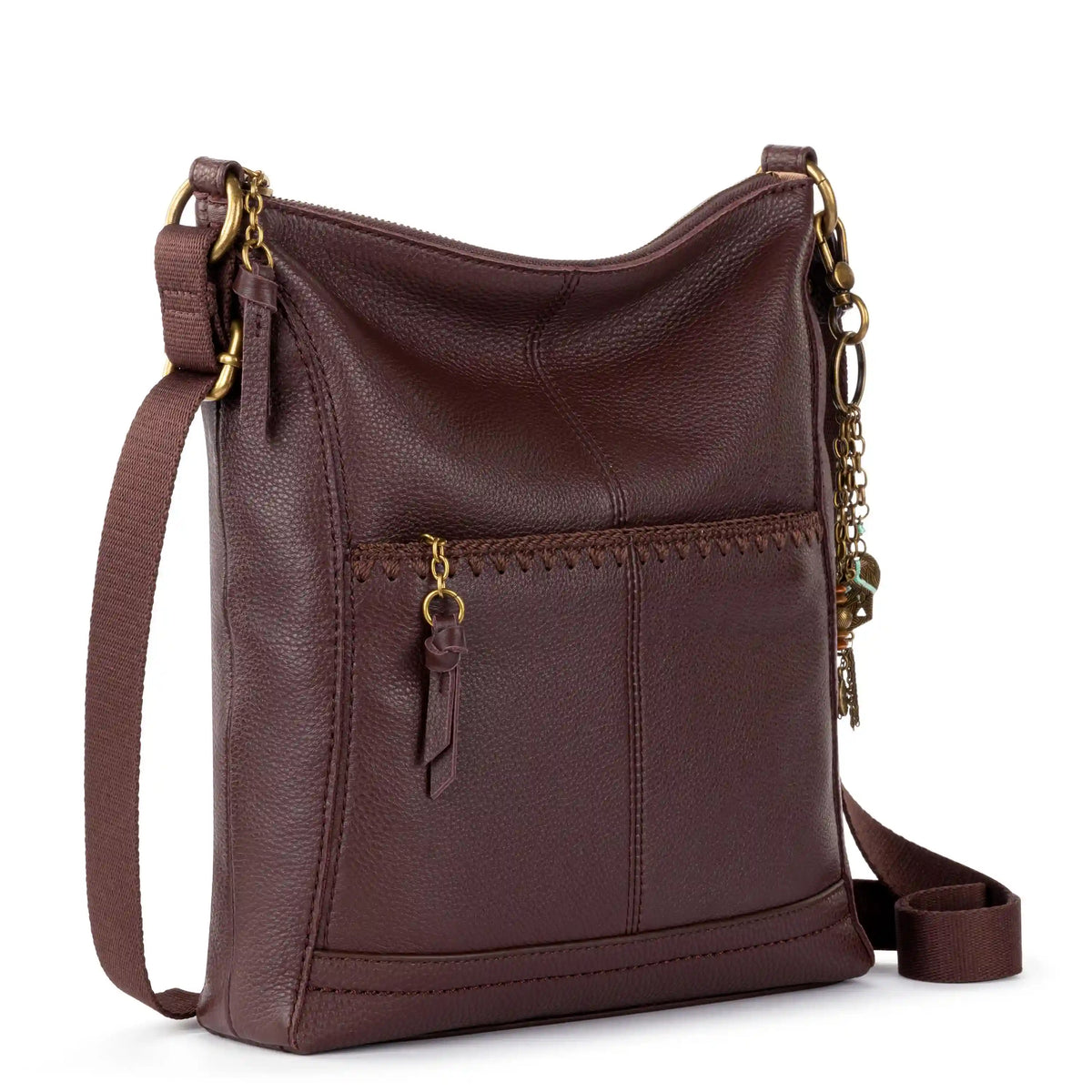 Lucia Crossbody - Leather - Mahogany Stitch