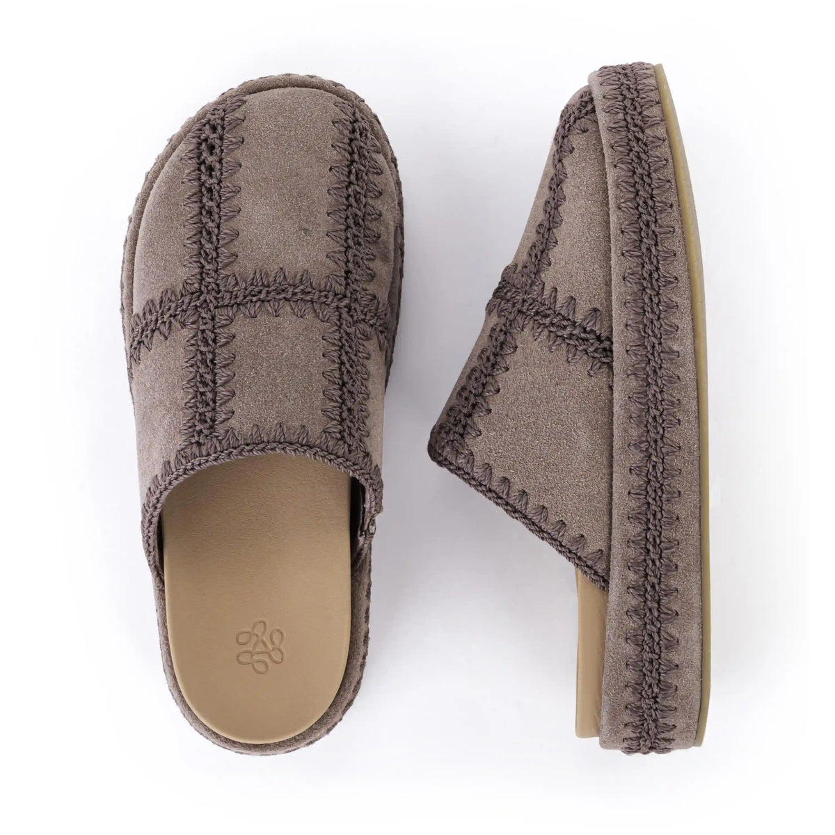 Bryn Platform Clog - Leather - Mushroom Suede Patch