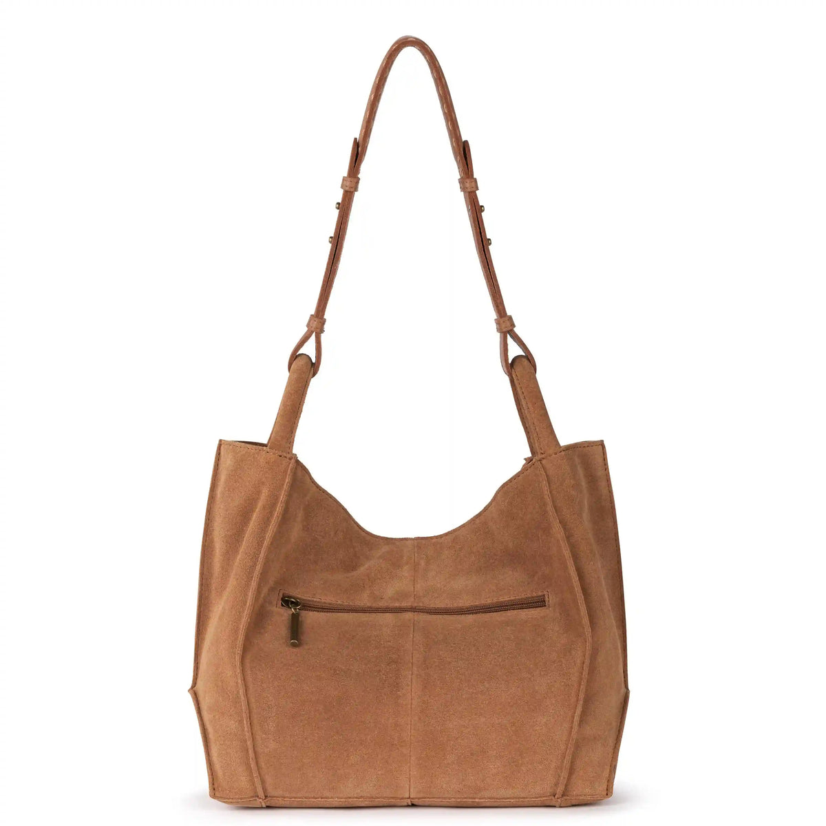 Los Feliz Medium Tote - Leather - Tan Suede Whimsy Floral Embroidery