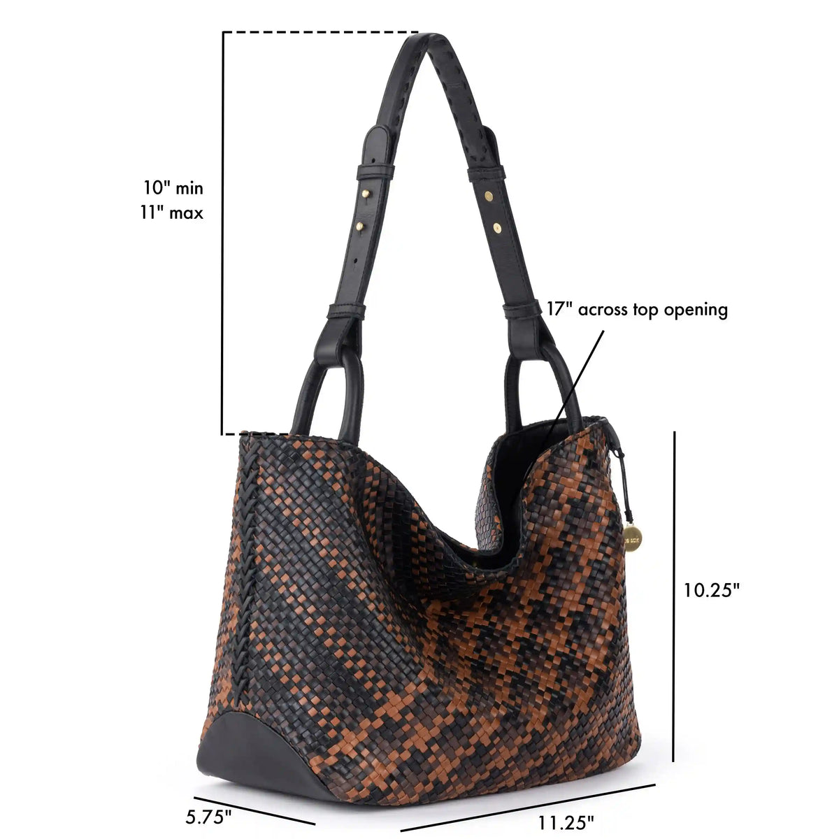 Los Feliz Medium Tote - Leather - Espresso Woven