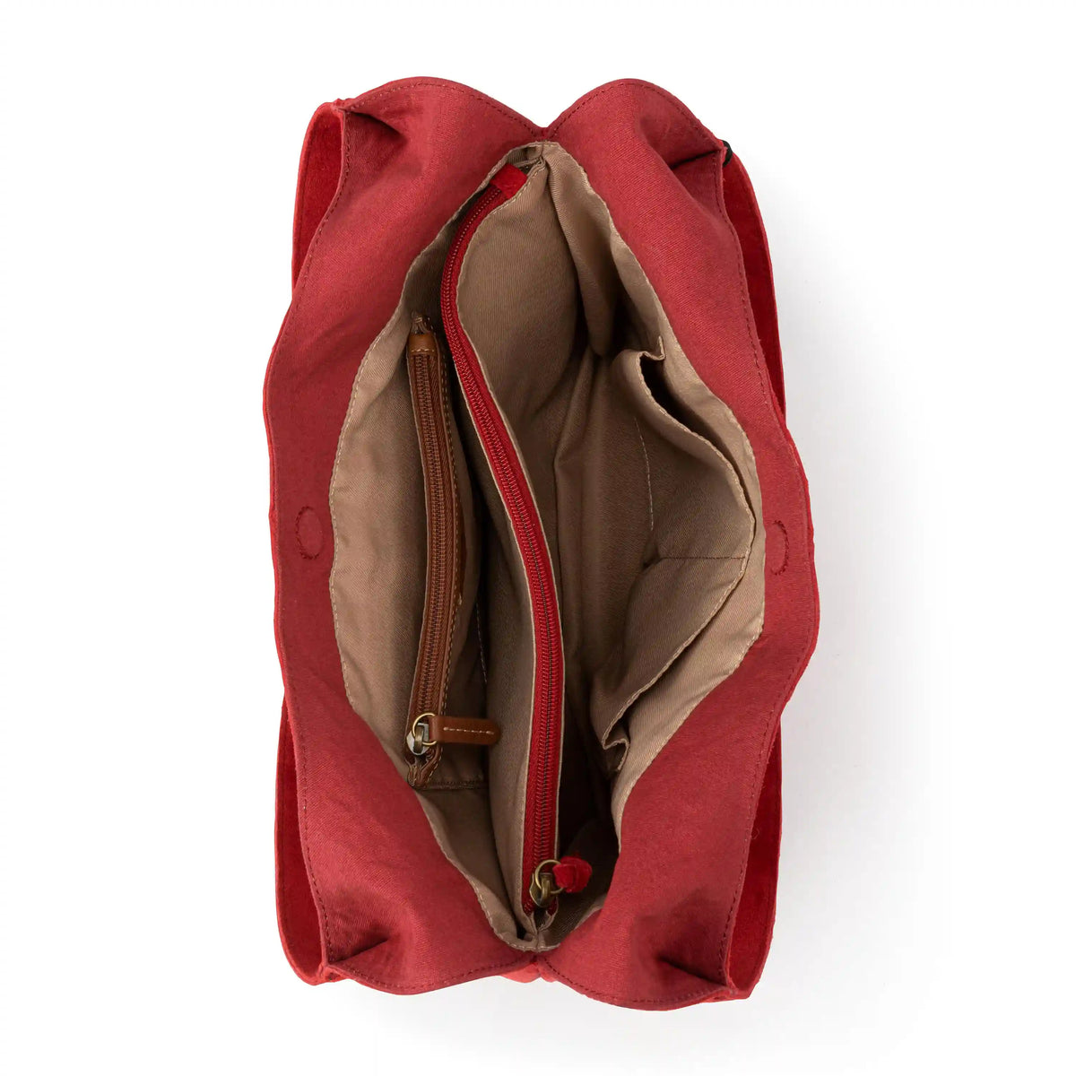 Huntley Hobo - Leather - Scarlet Suede